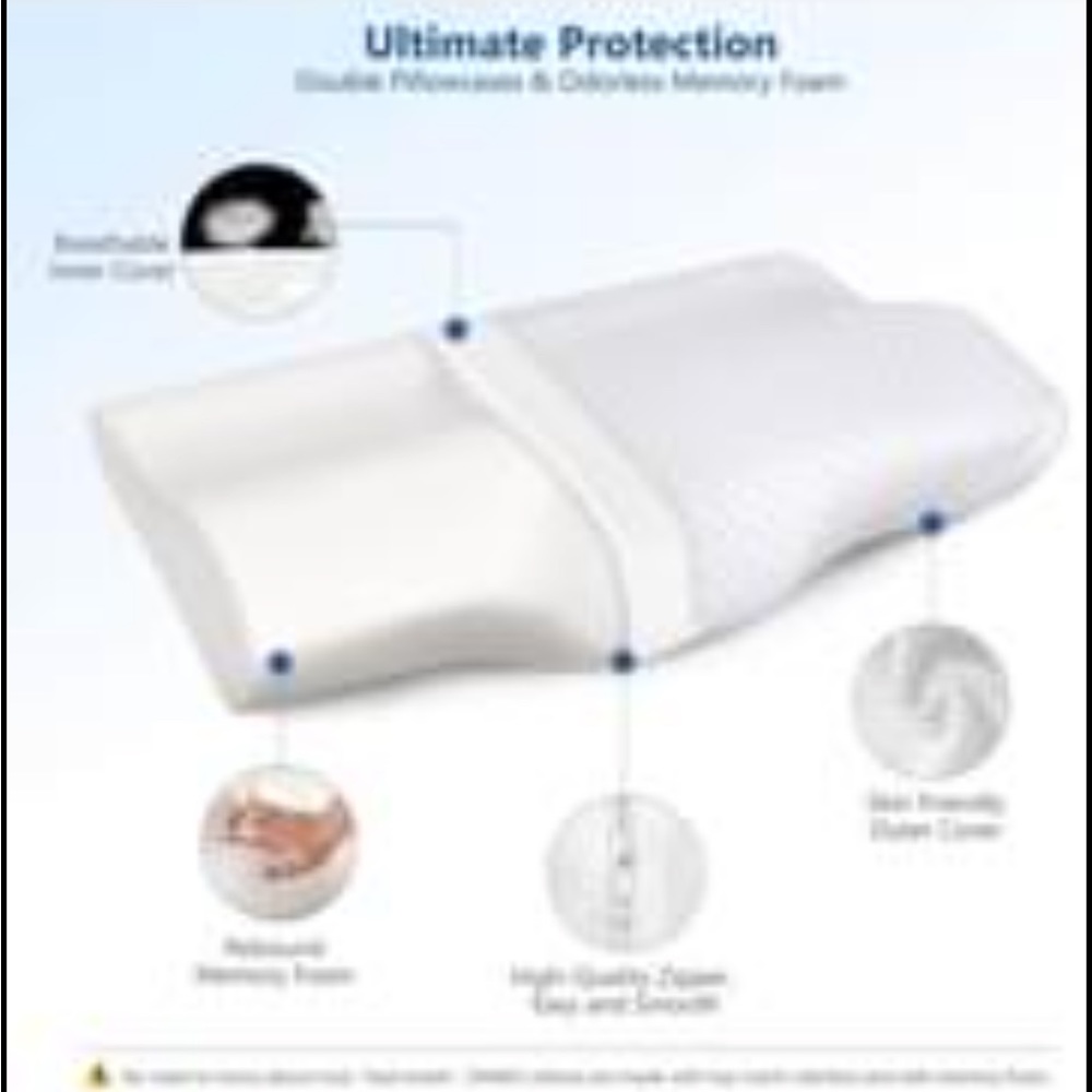 💥Contour Memory Foam Pillow for, Adjustable